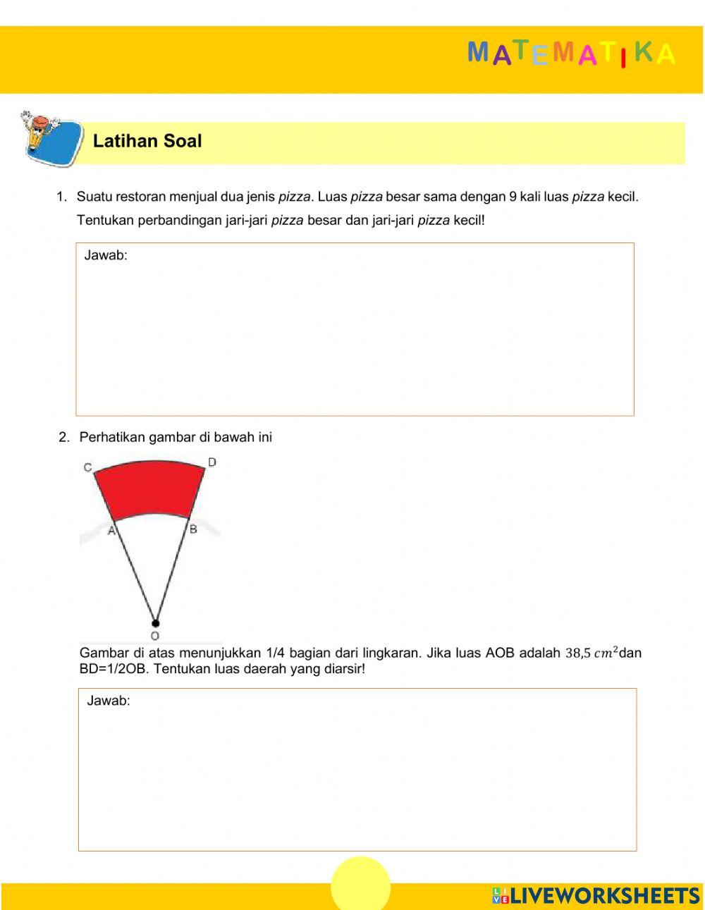 Hubungan besar sudut dan luas juring