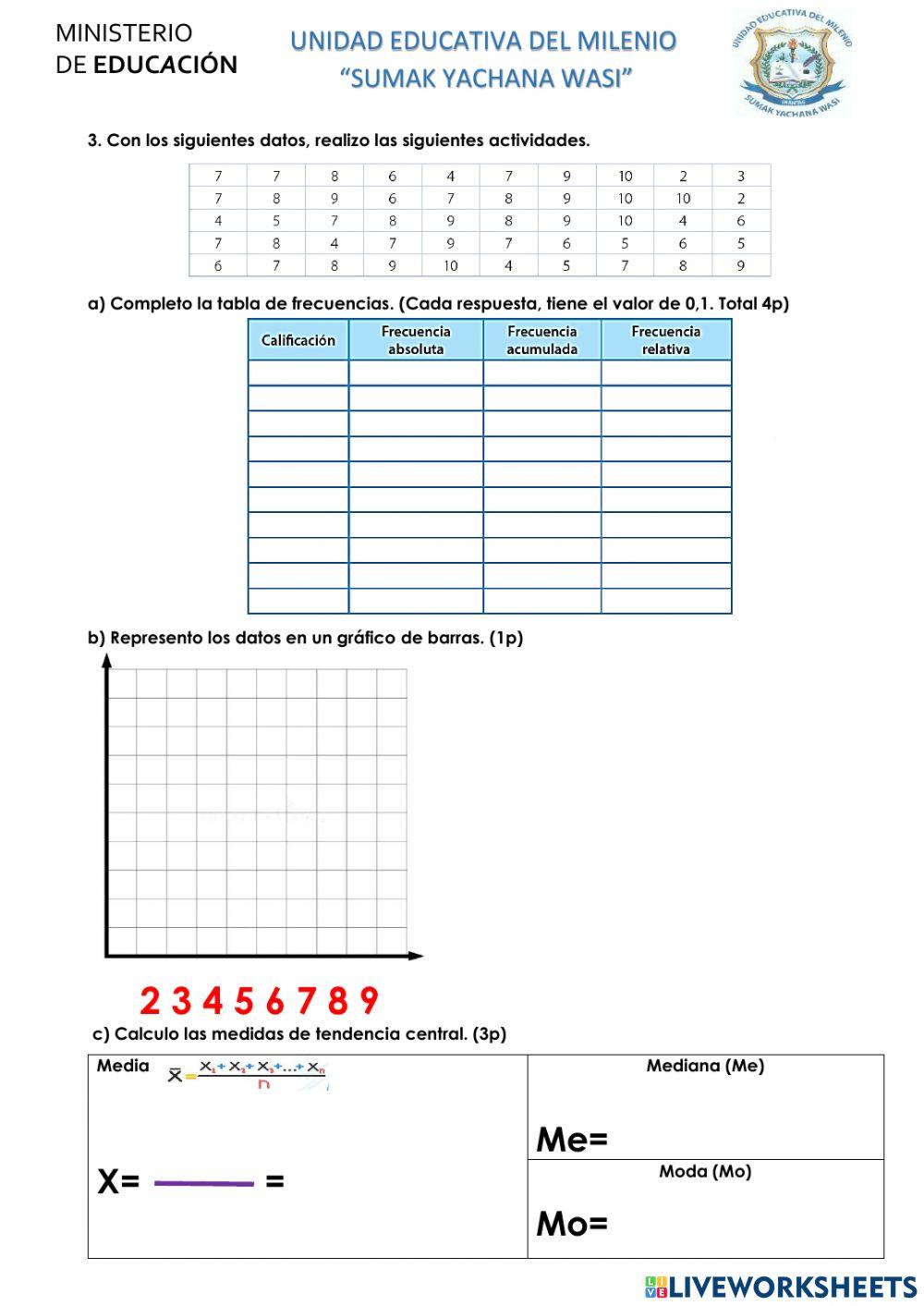 Evaluación de Matemáticas