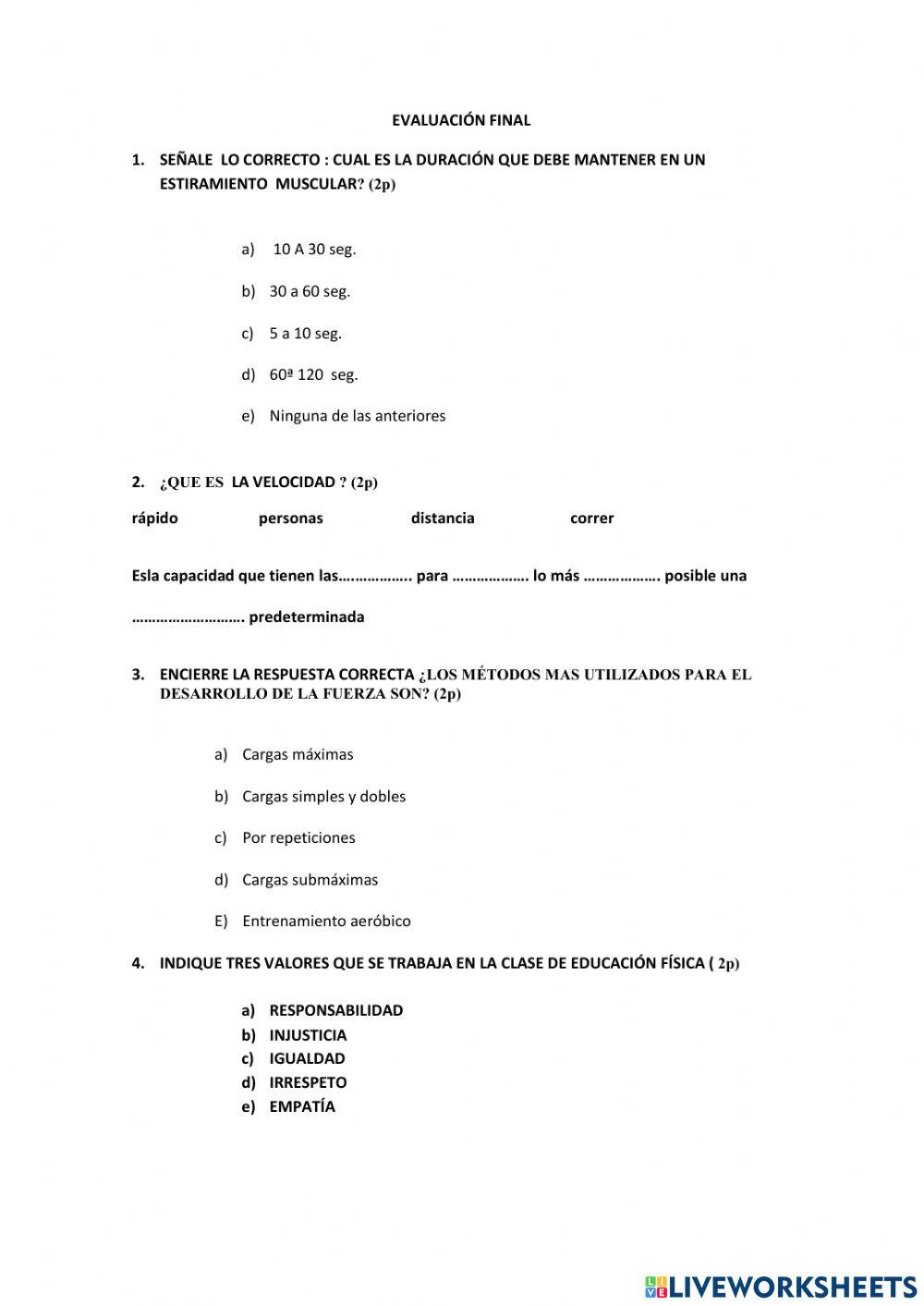 Evalucion quimestral