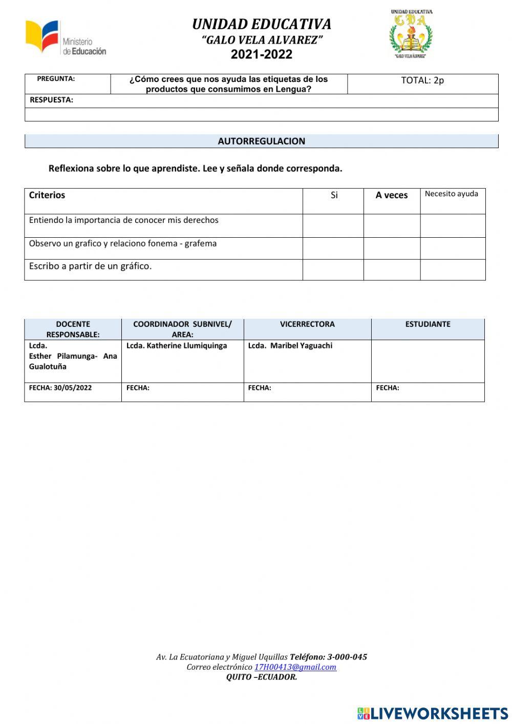 examen quimestral de lengua y literatura 