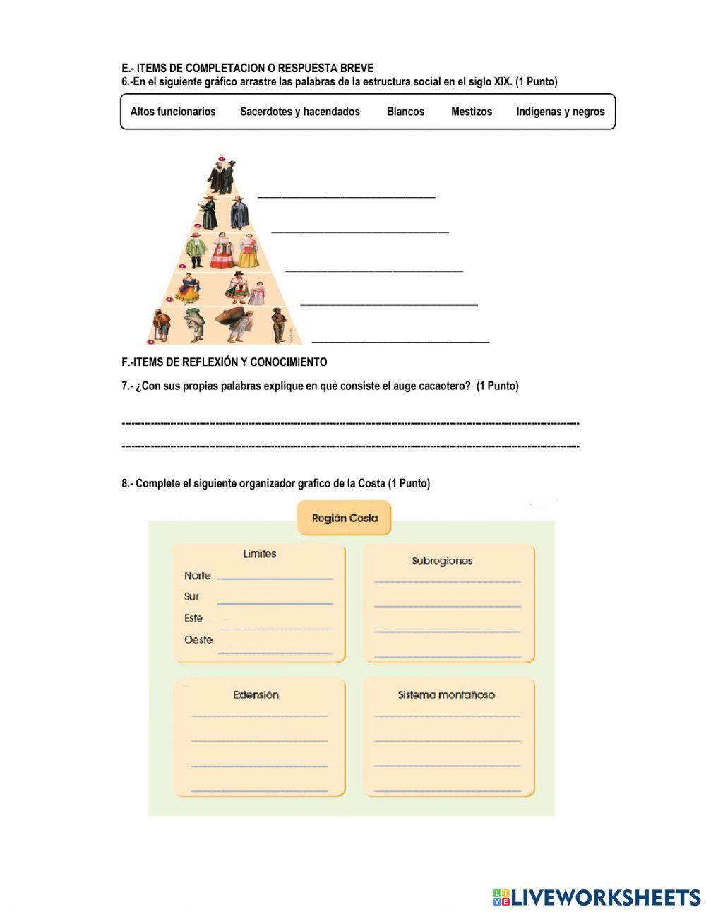 Examen de estudios sociales