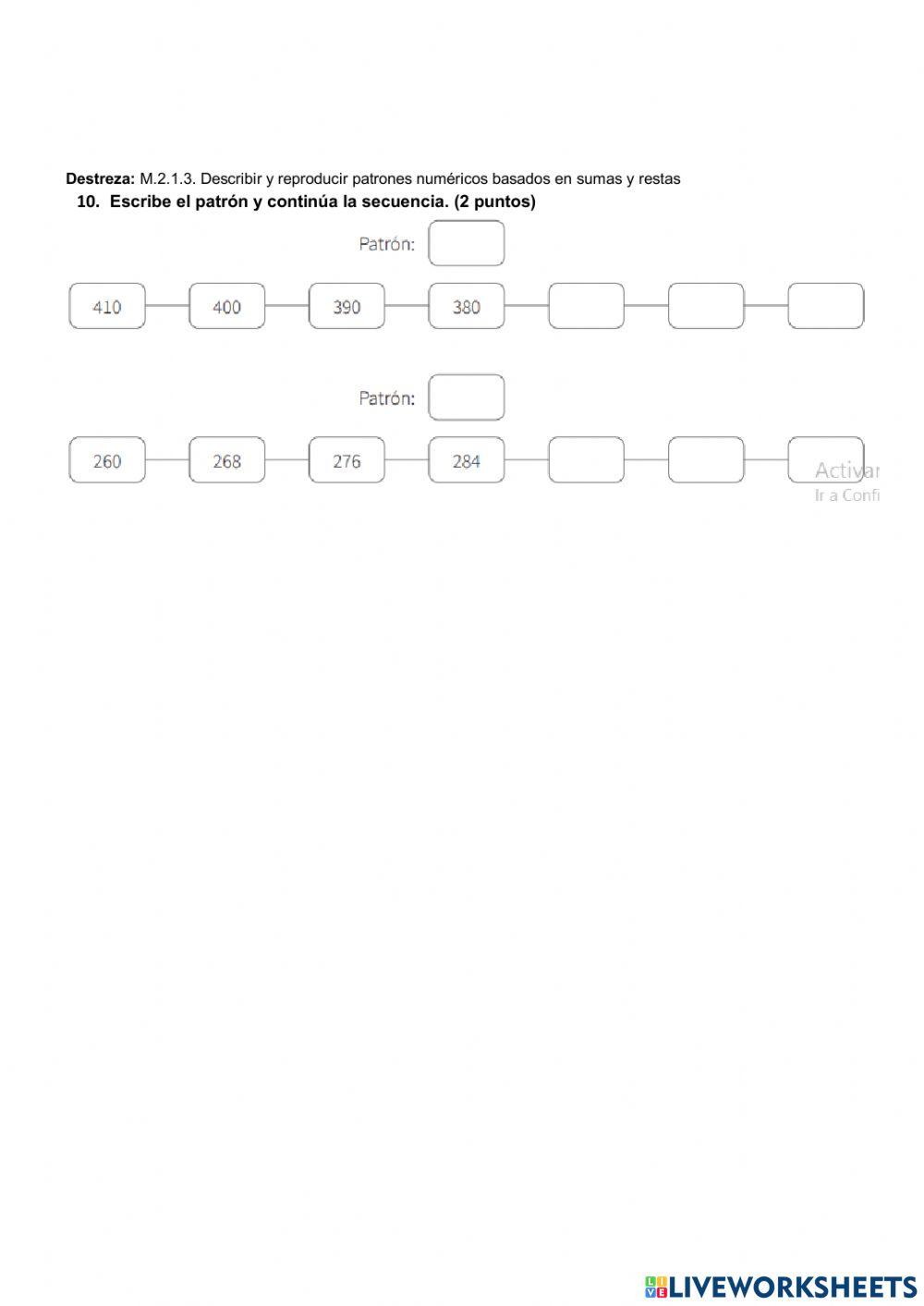 Examen quimestral del matematica