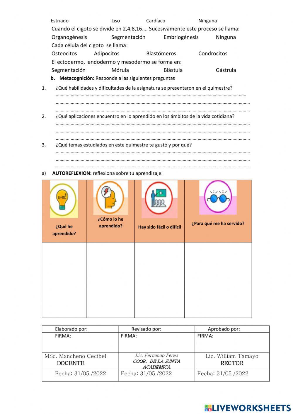 Examen Biología II B.G.U