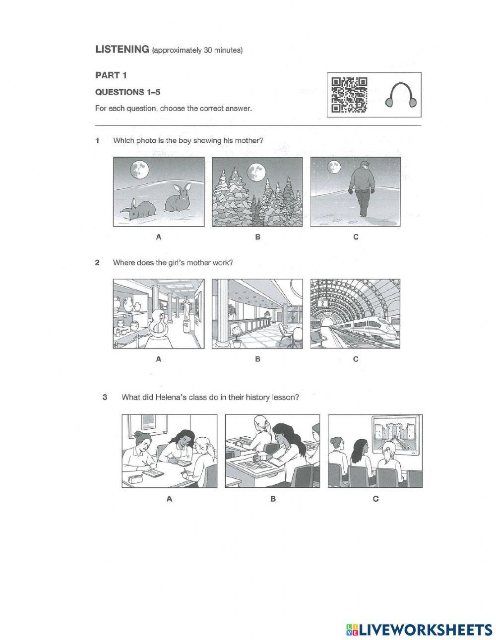 Listening K exercise test 2 p 34