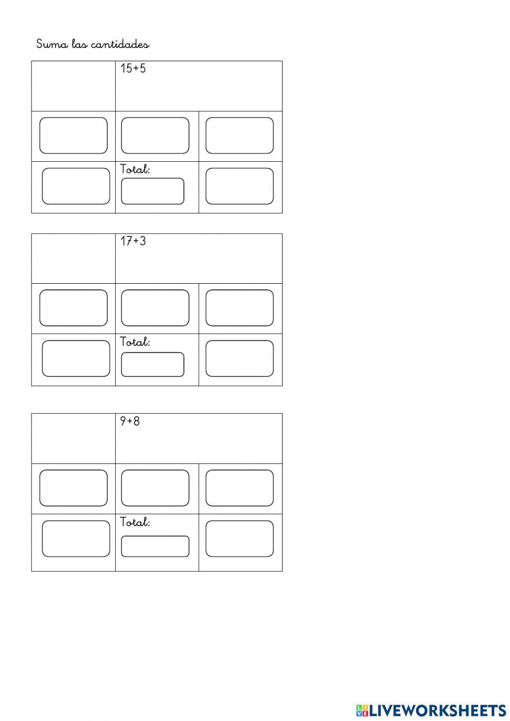 Sumas dos y una cifra