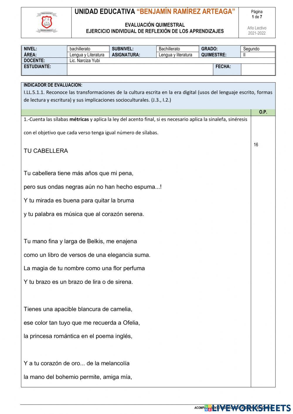 EXAMEN QUIMESTRAL SEGUNDO BGU