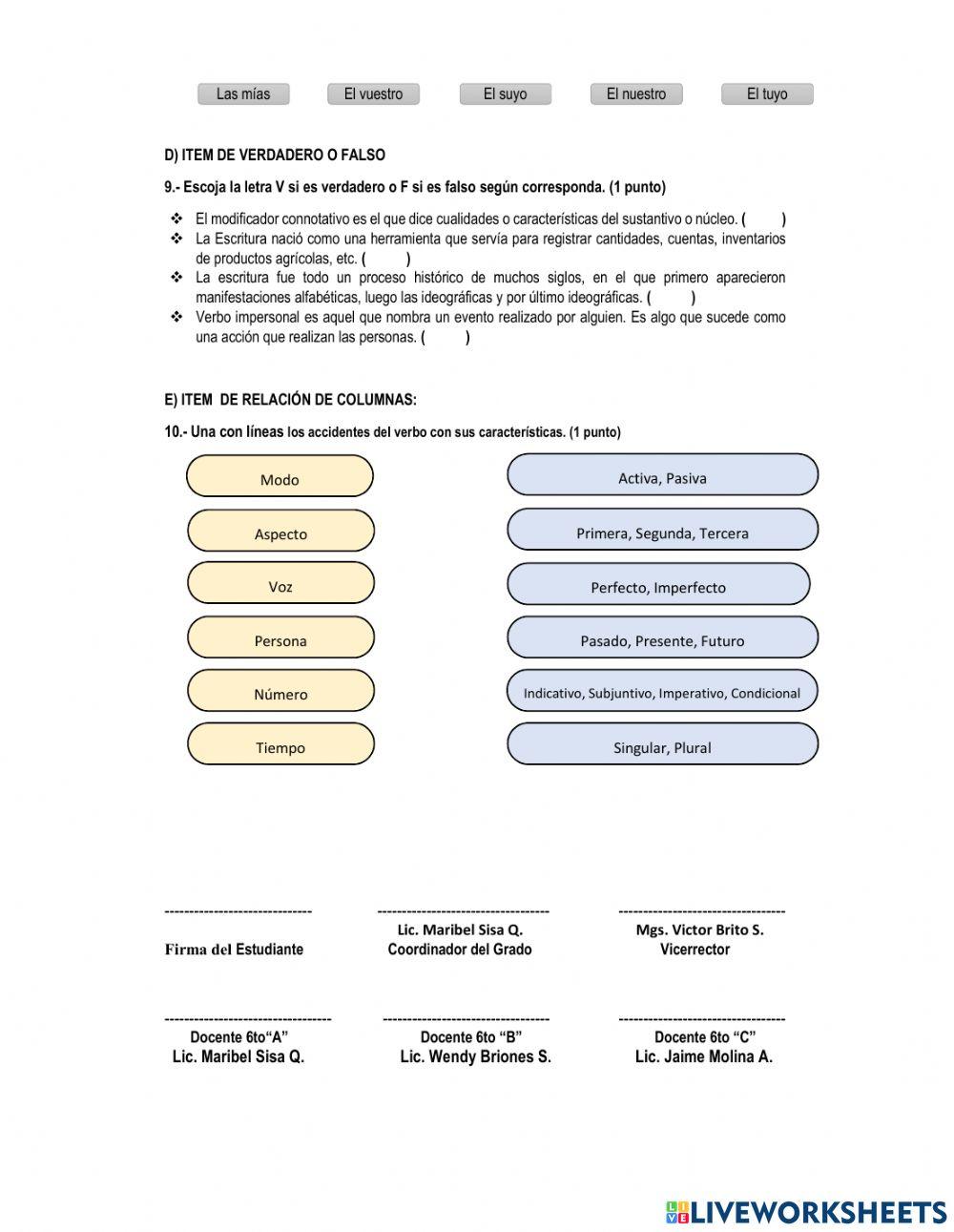 Examen de lengua y literatura