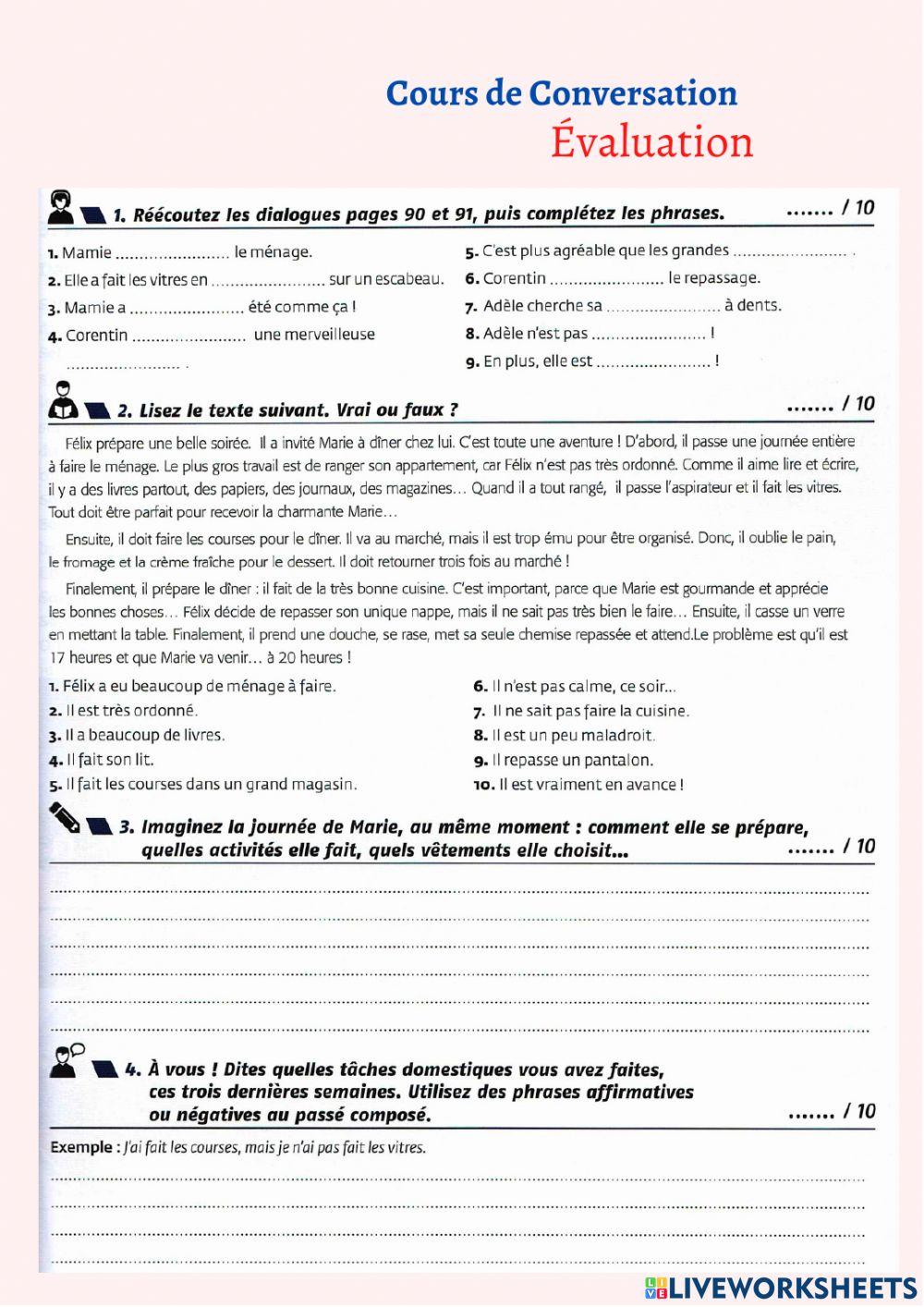 Les tâches domestiques ( partie 03)