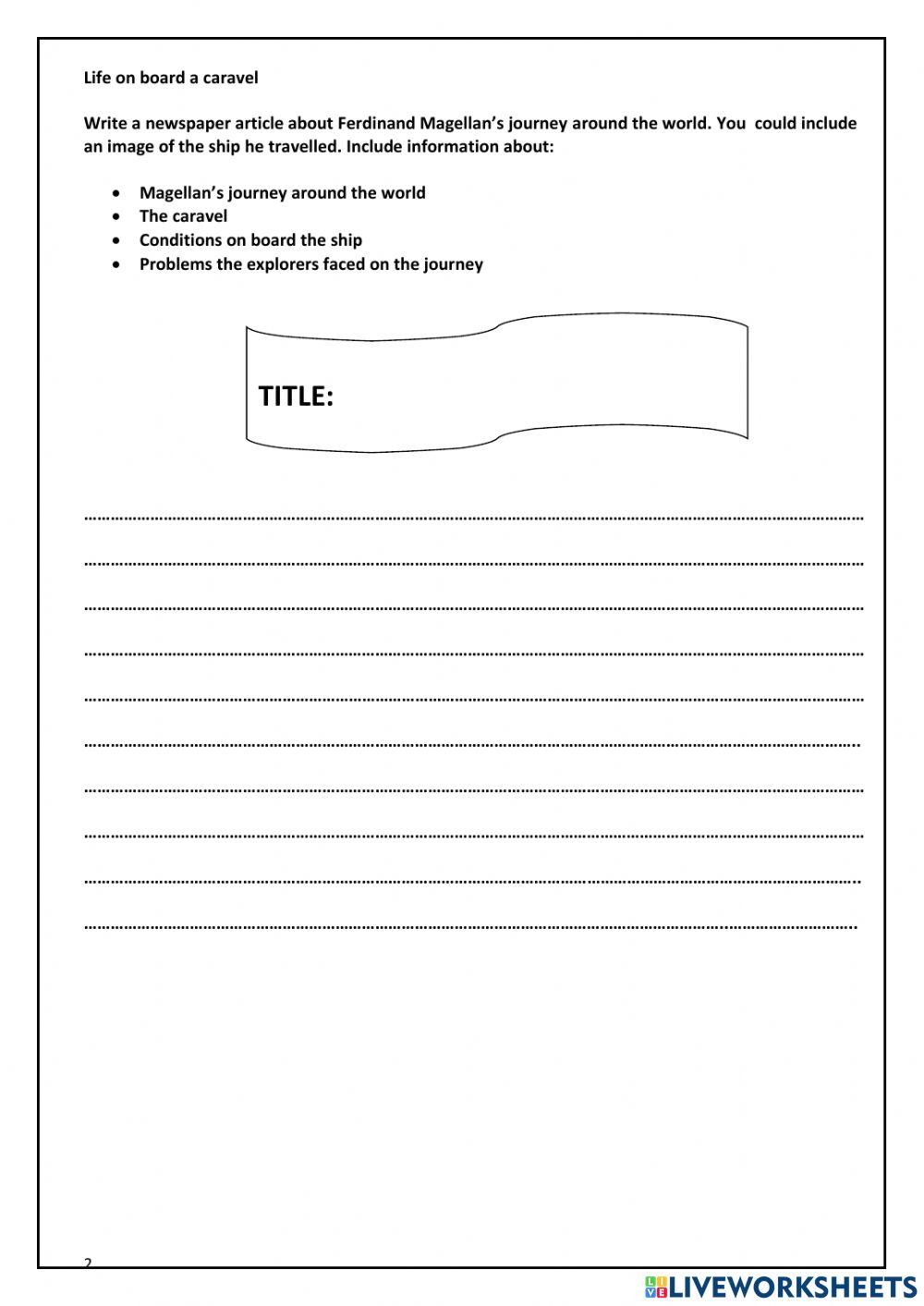 Year 6 History Worksheet Week 22