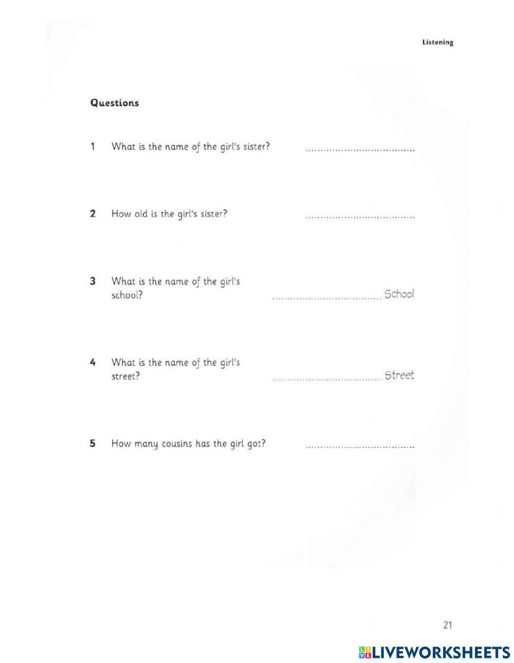 Starter 2 (2018) - Test 2 - Listening