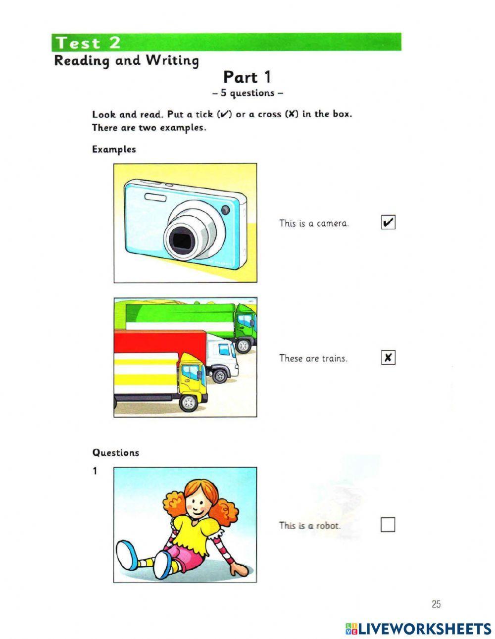 Starter 2 (2018) - Test 2 - Reading and writing