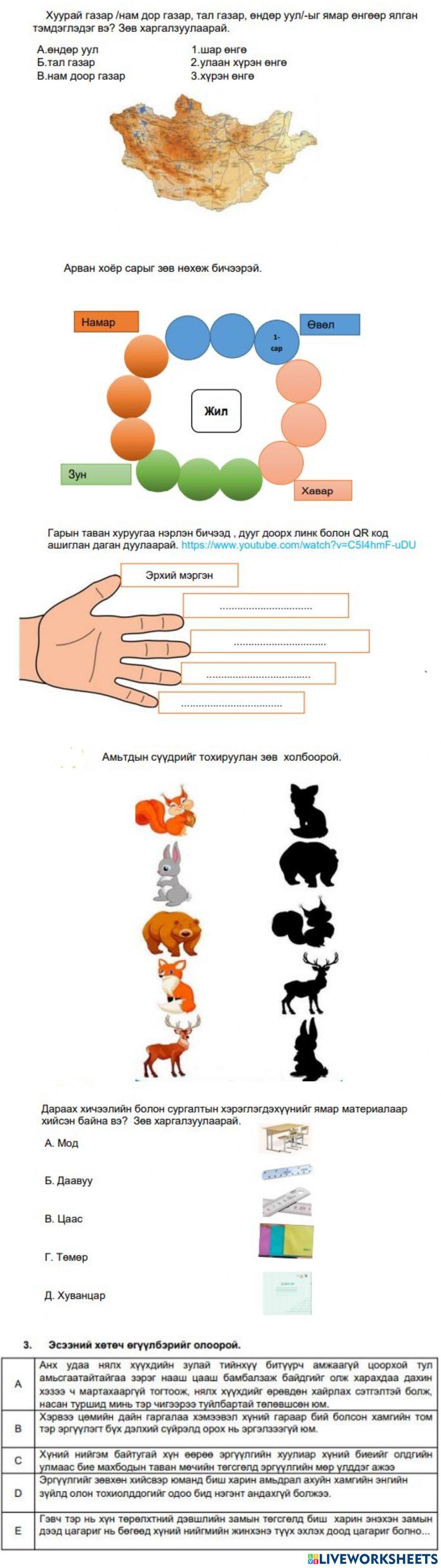 Ганаа worksheet | Live Worksheets