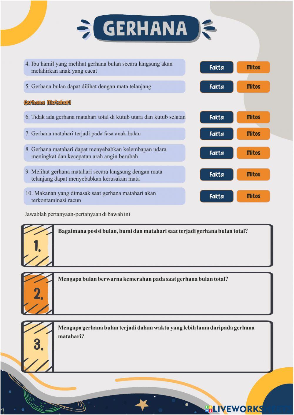 Gerhana - Kegiatan 3