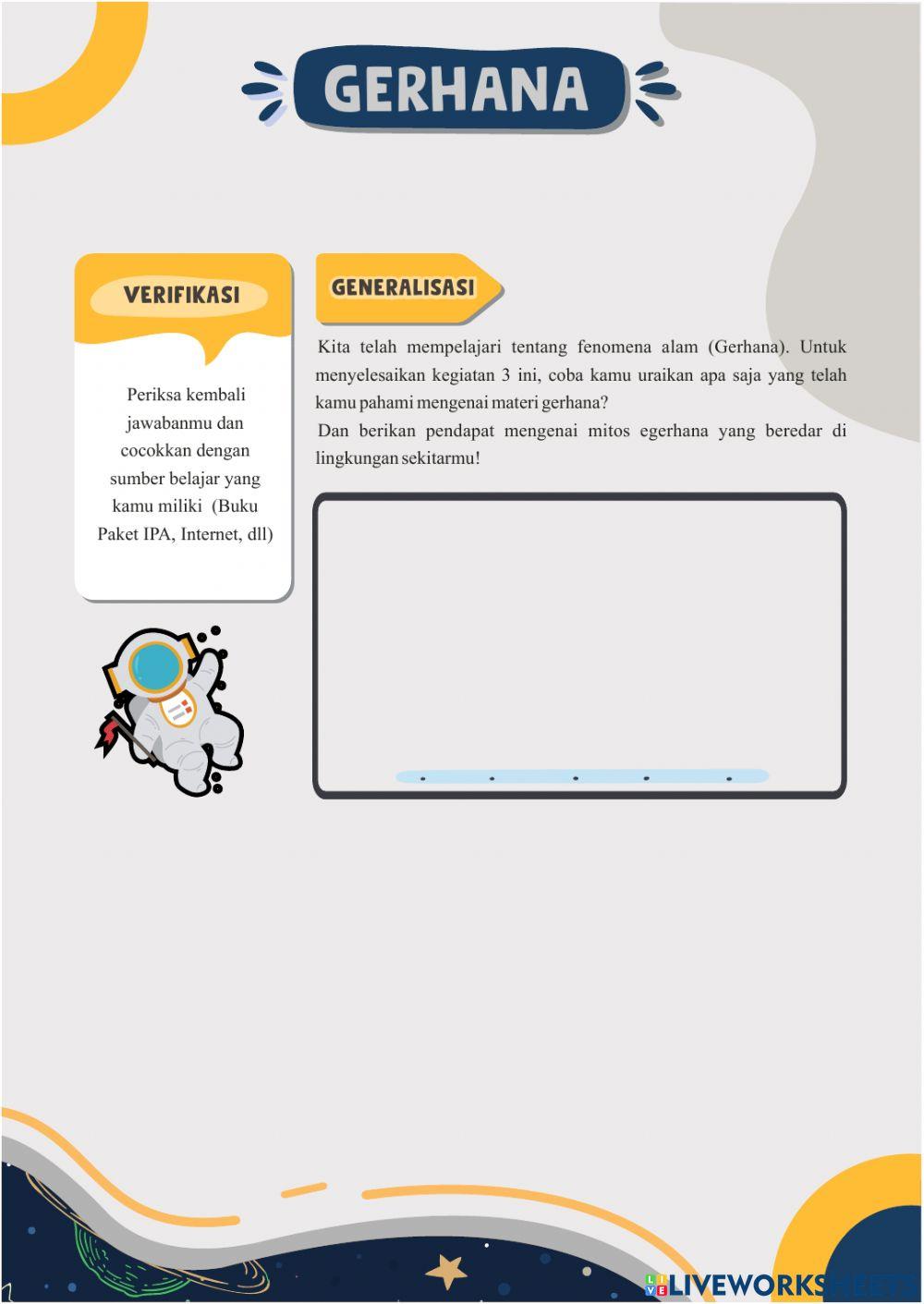 Gerhana - Kegiatan 3