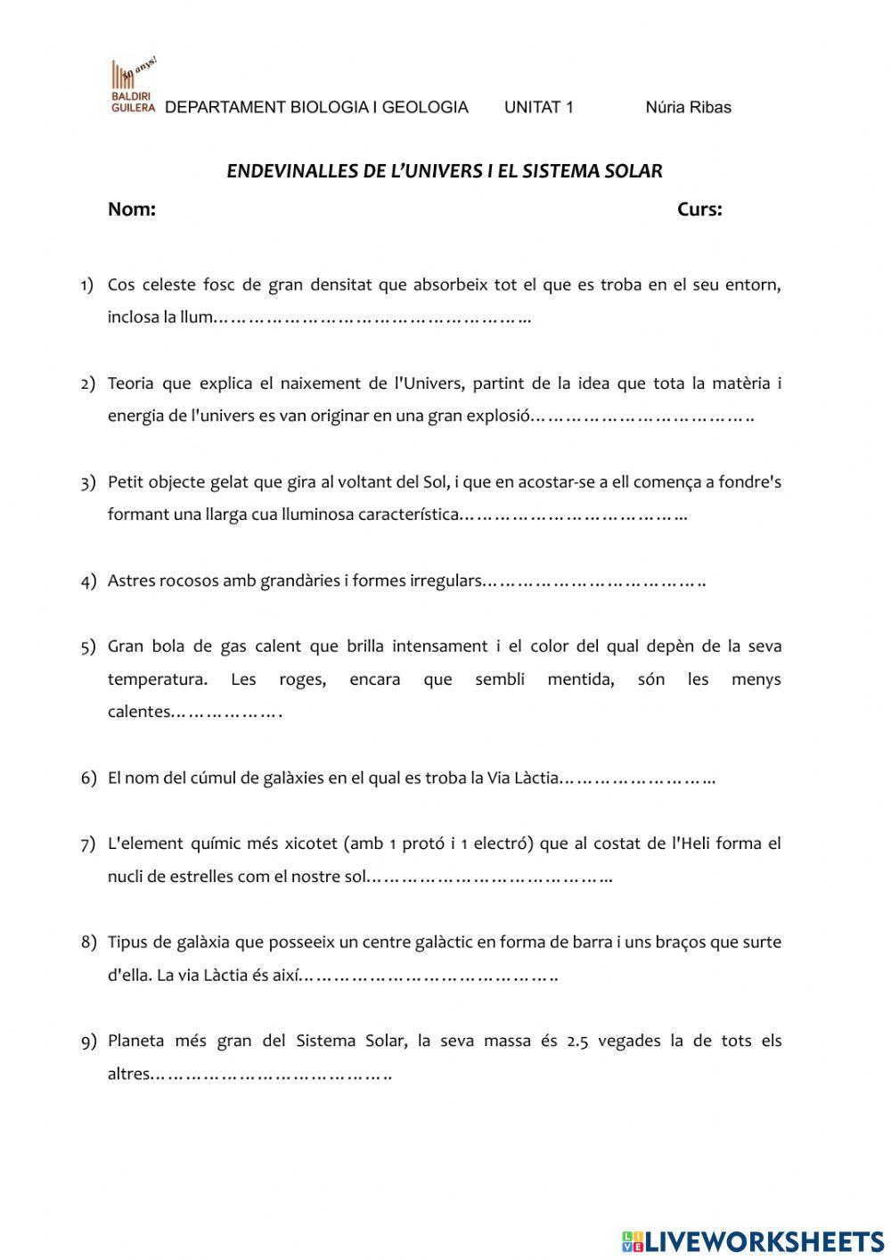 Endevinalles Univers