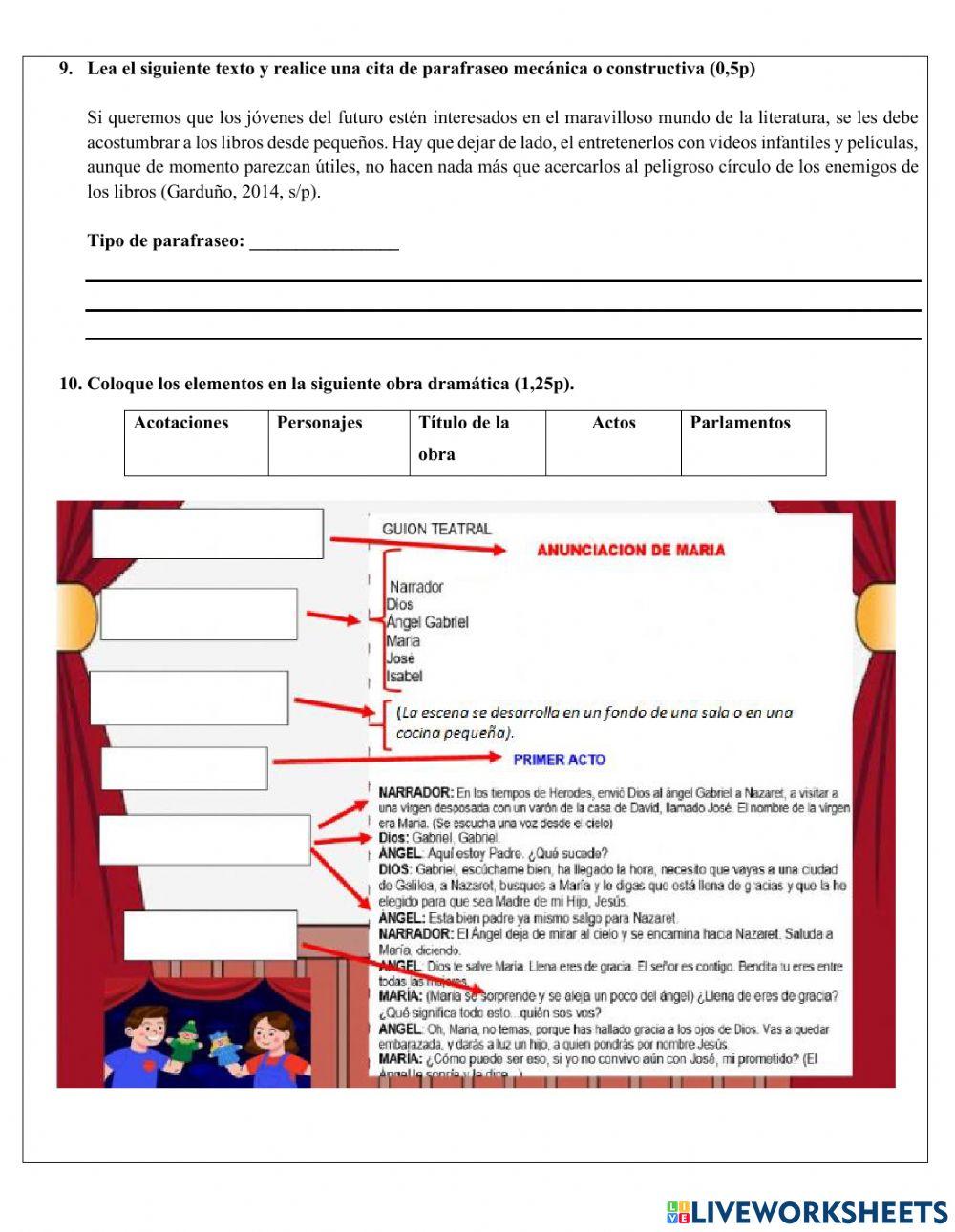 Evaluación octavo 2