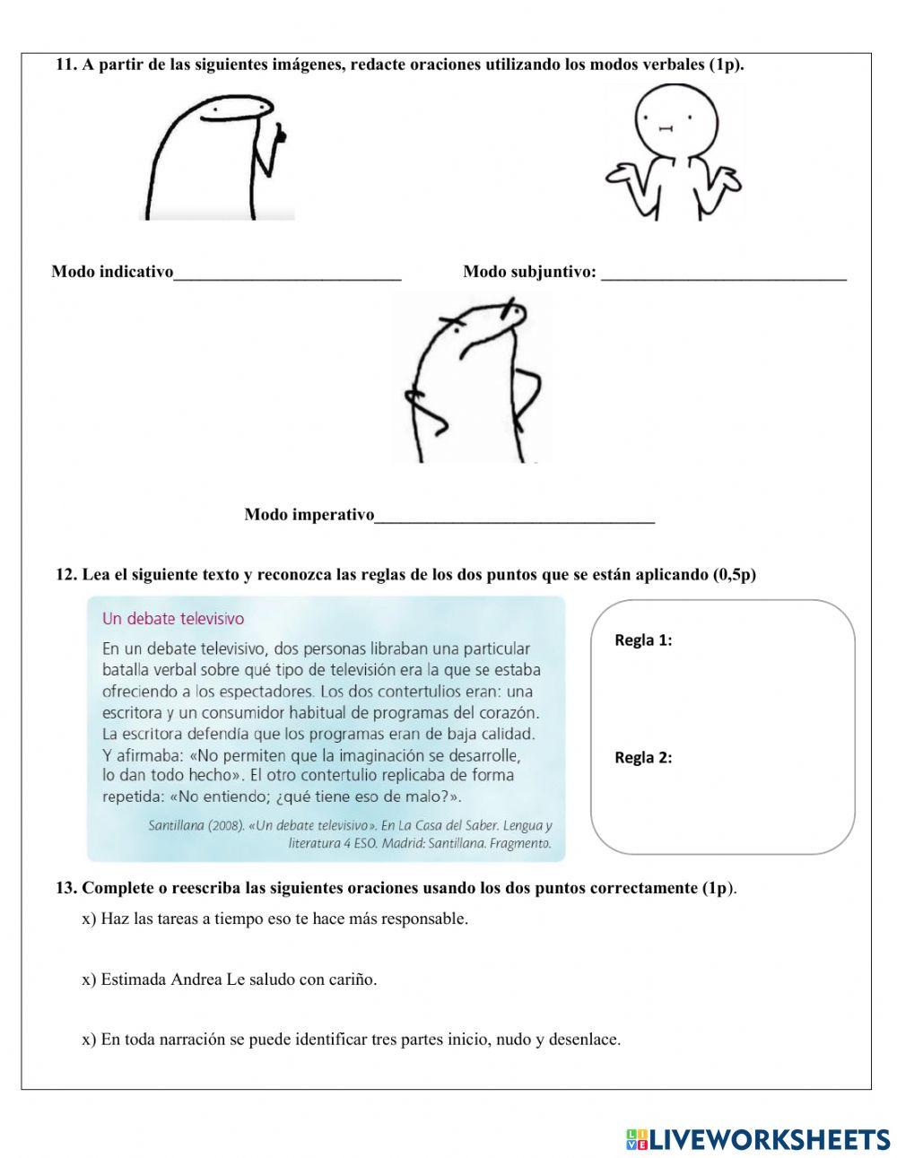 Evaluación octavo 2