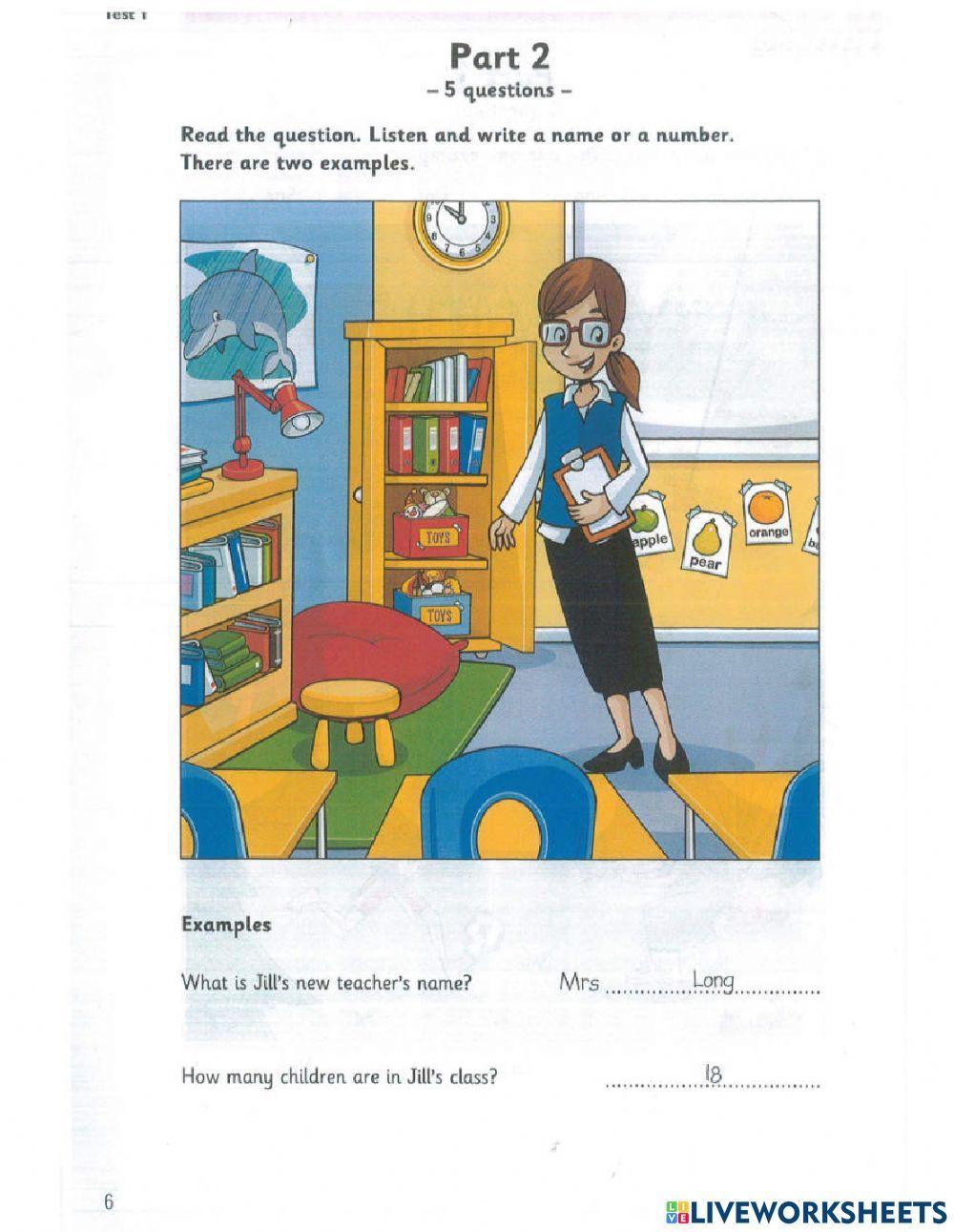 Starter 3 (2018) - Test 1 - Listening