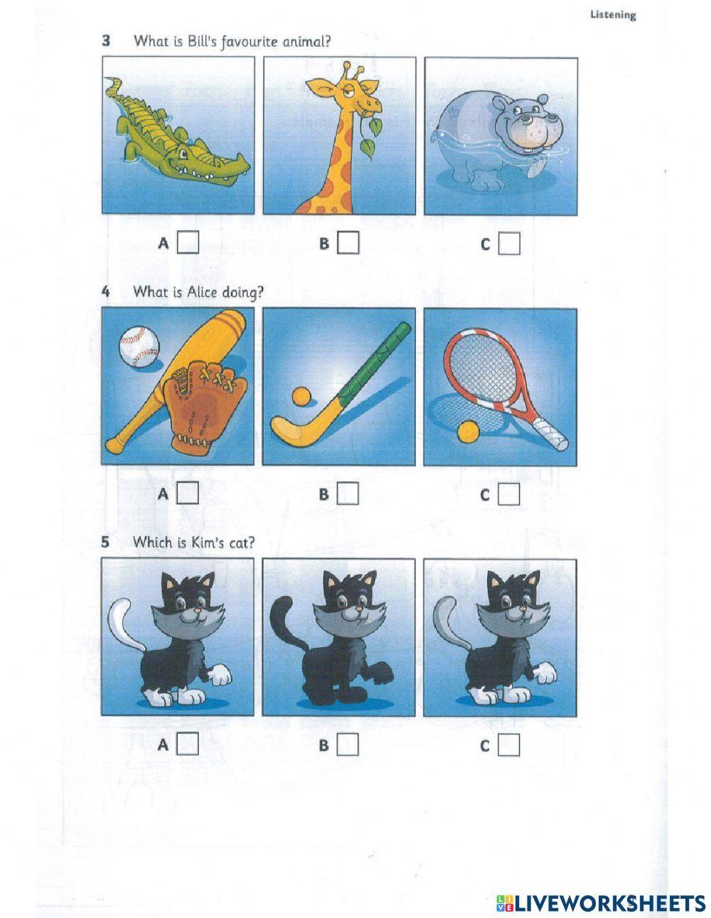 Starter 3 (2018) - Test 1 - Listening