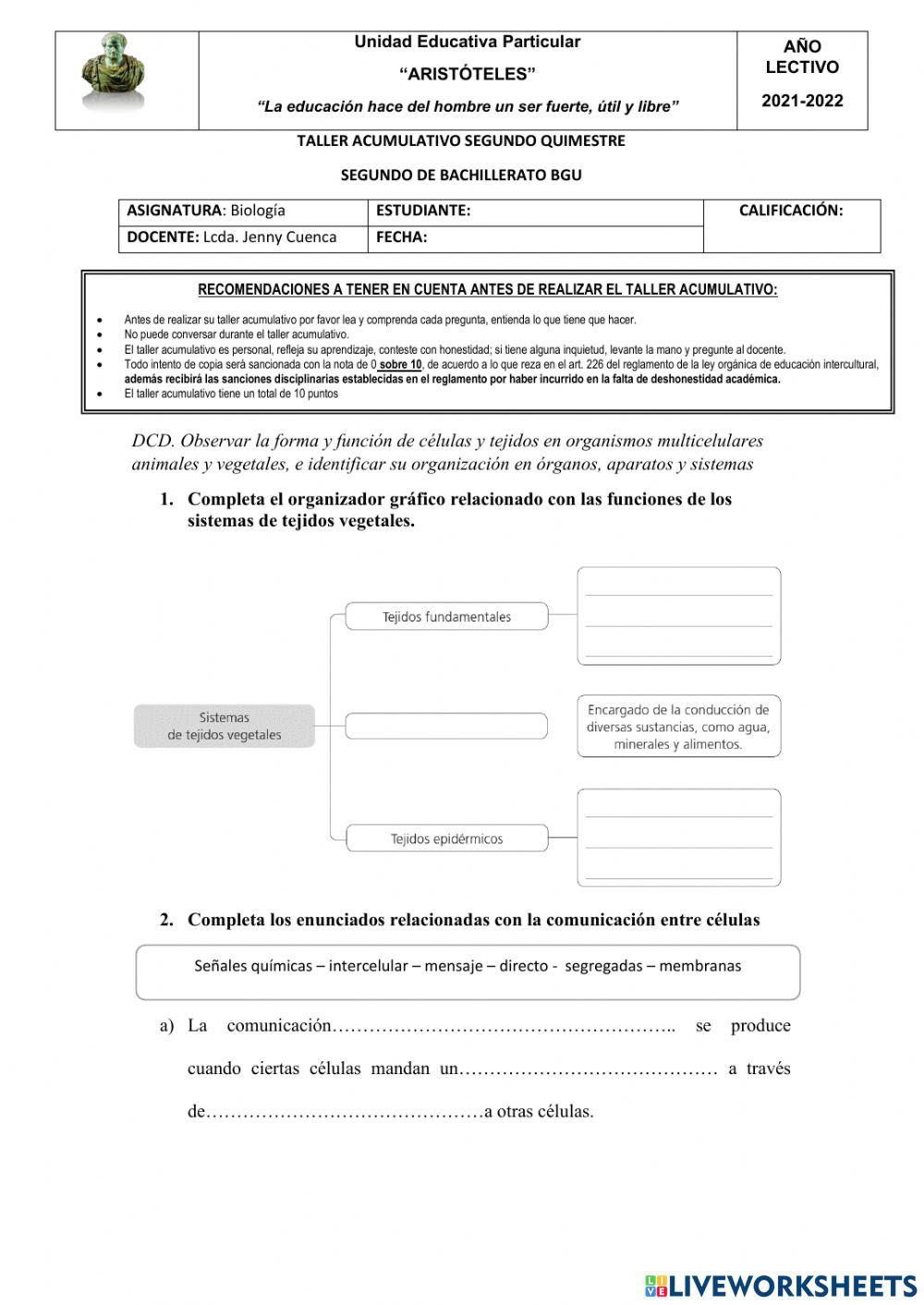 Biología segundo quimestre Biología segundo quimestre