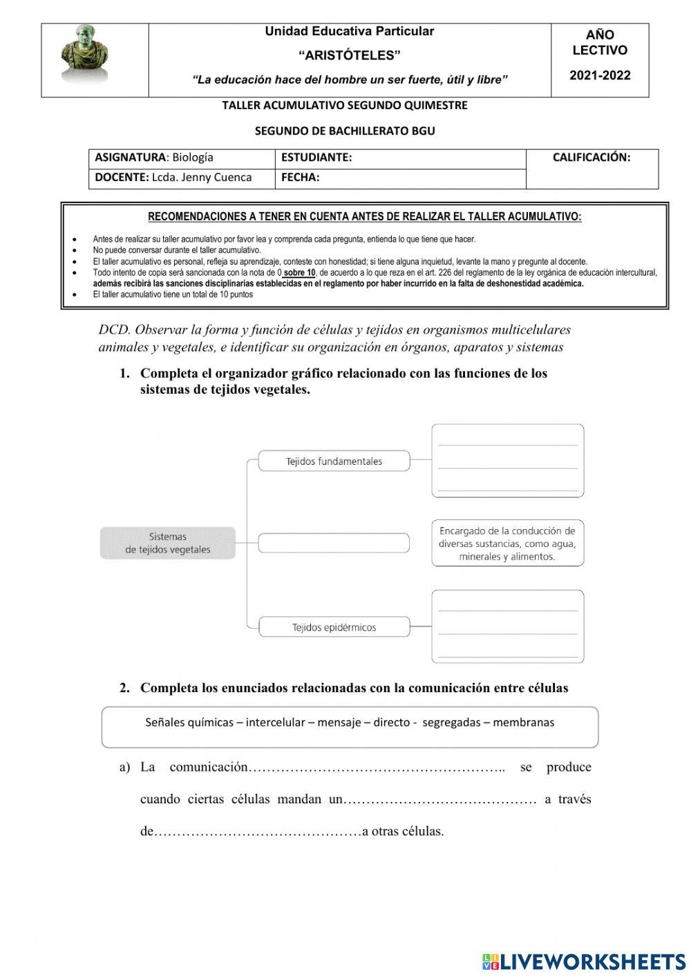 Biología segundo quimestre