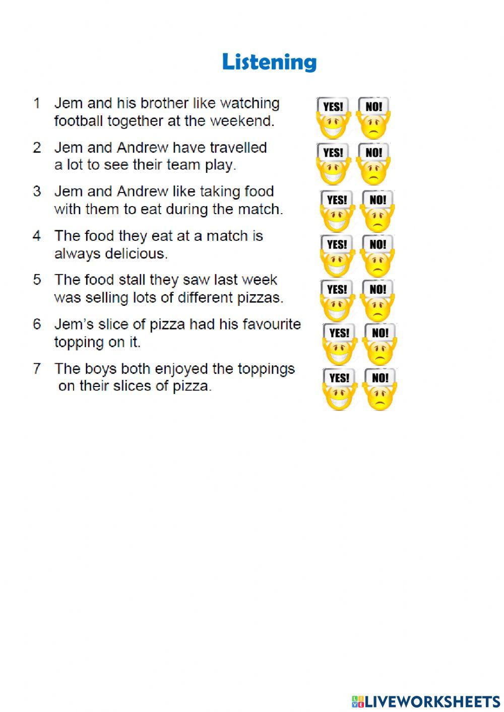 WW3 Unit 3.5 Listening comprehension