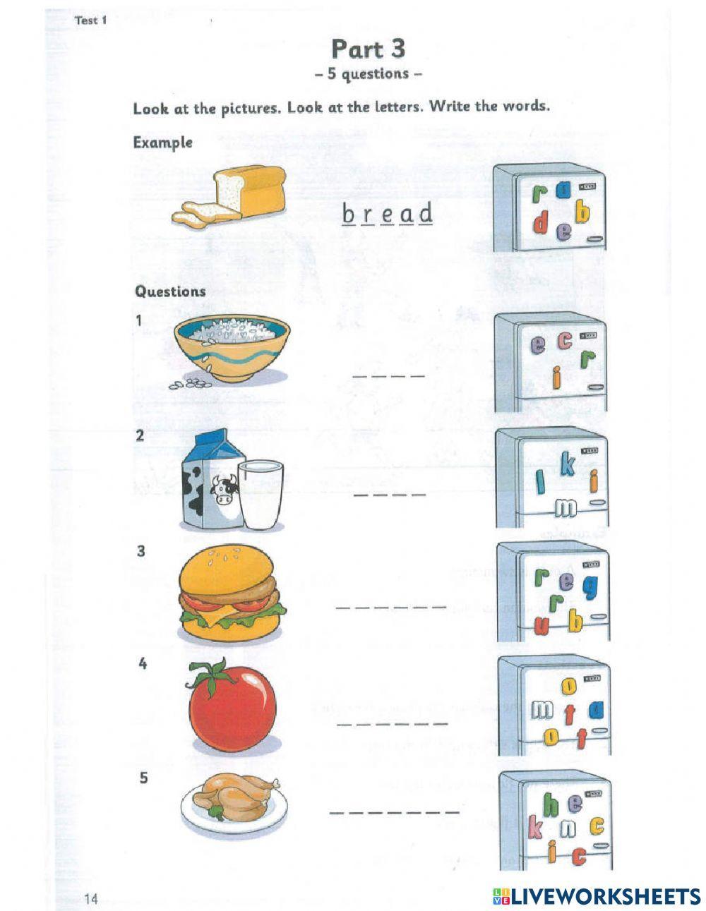 Starter 3 (2018) - Test 1 - Reading and writing
