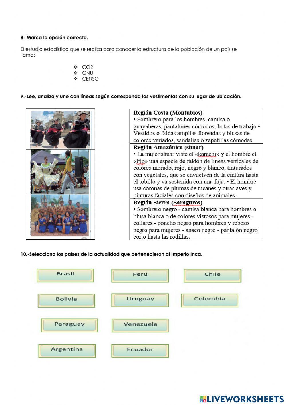 Examen de II quimestre de ccss para 5to ego