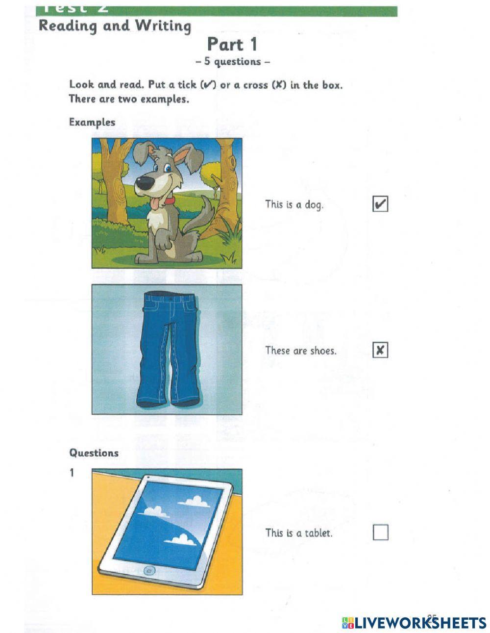 Starter 3 (2018) - Test 2 - Reading and writing