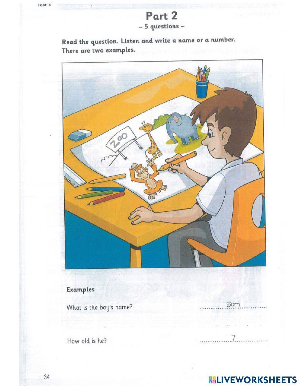 Starter 3 (2018) - Test 3 - Listening