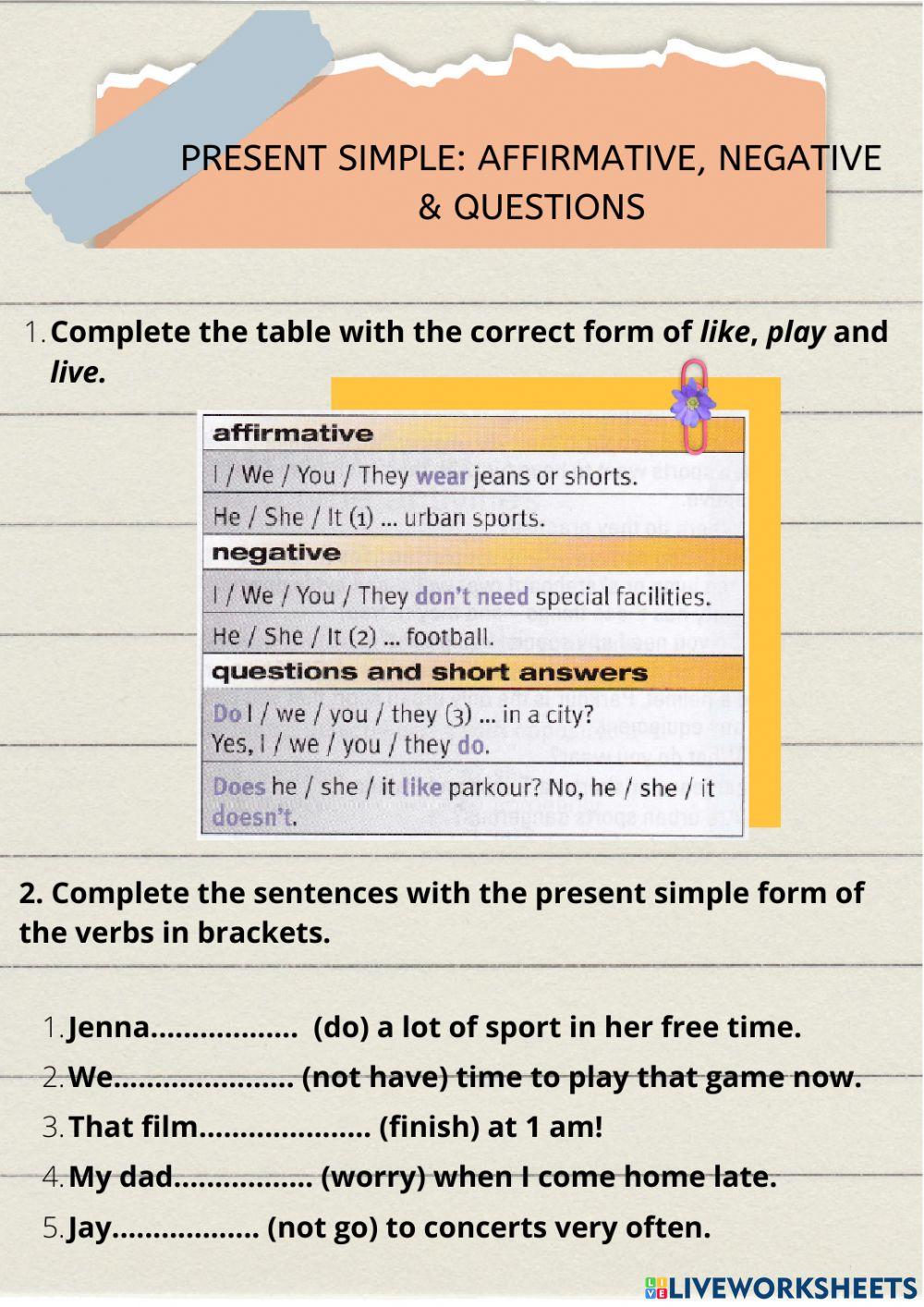 Unit 1:Grammar - Present simple & Present continuous