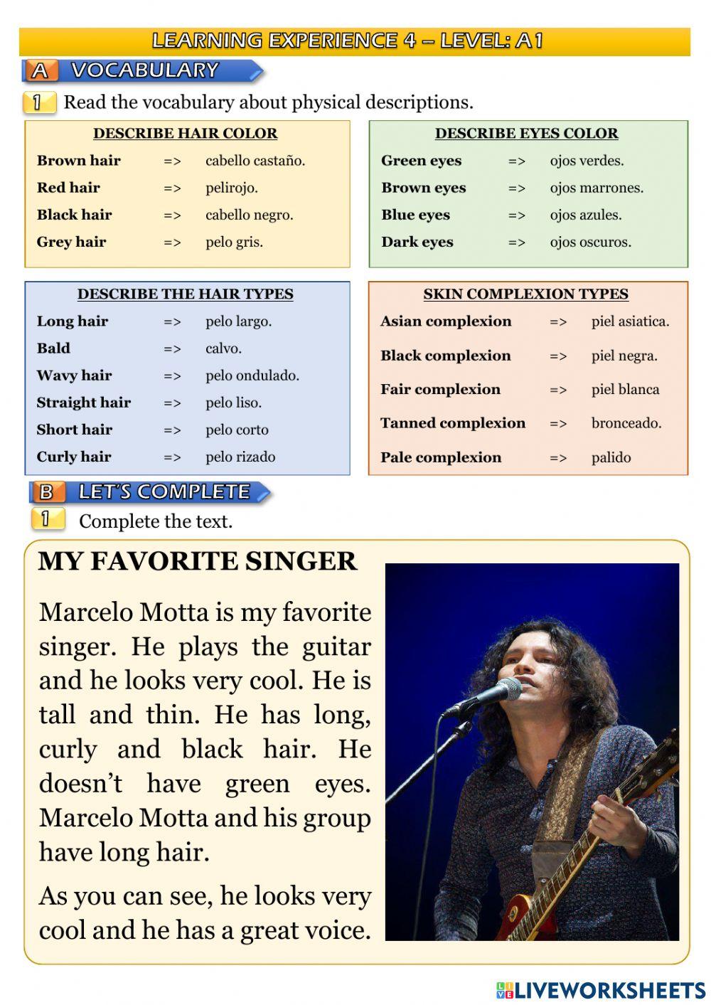 People describing their physical appearence