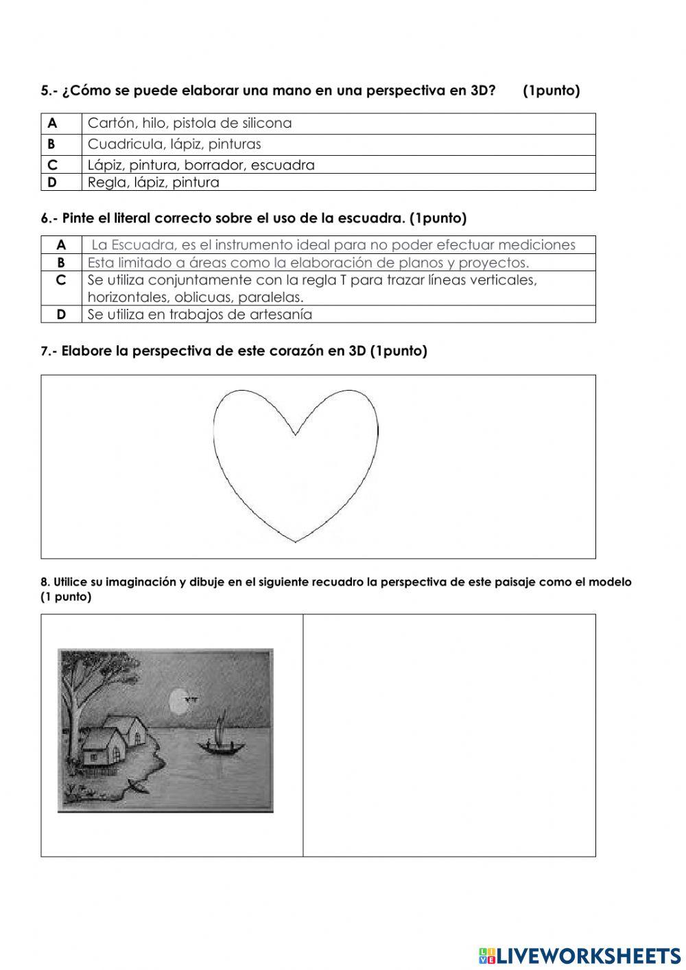 Evaluación de educación cultural y artisitica