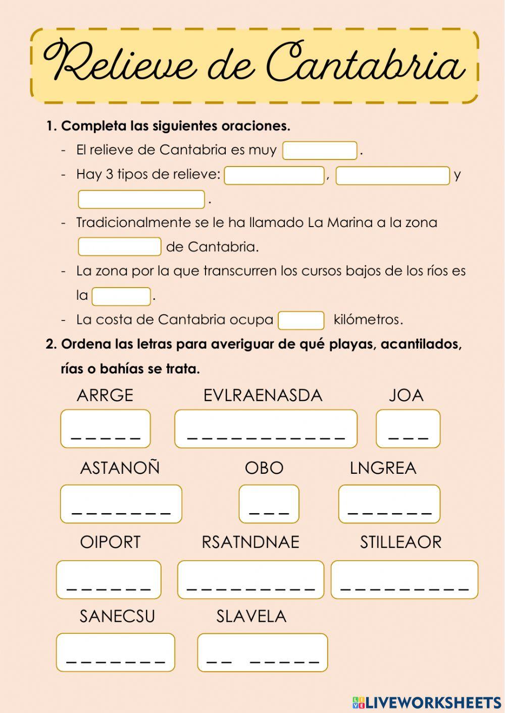 Relieve de Cantabria