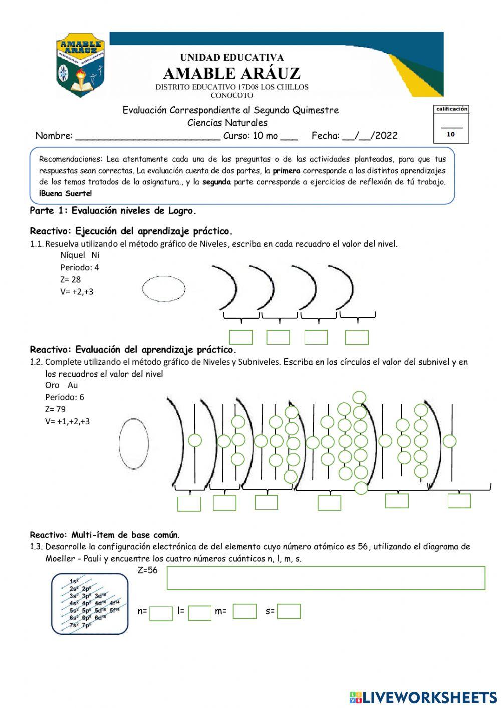 Evaluación de configuración electrónica