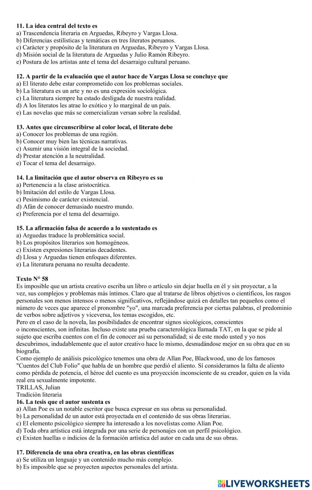 Comoprensión lectora 12