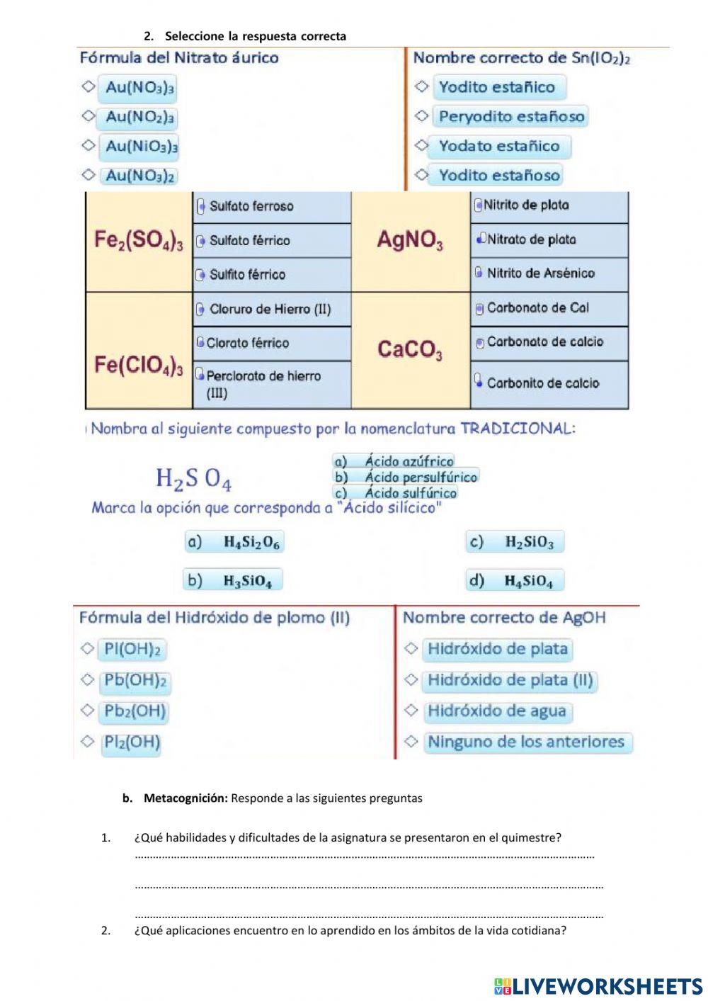 Examen quimiica