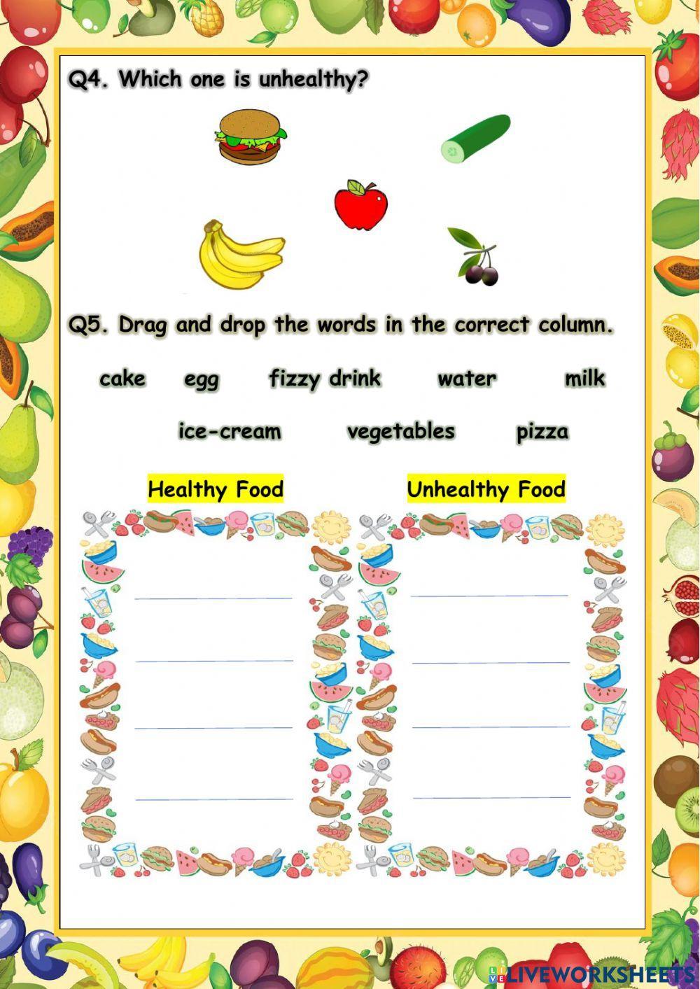 Healthy and Unhealthy Food