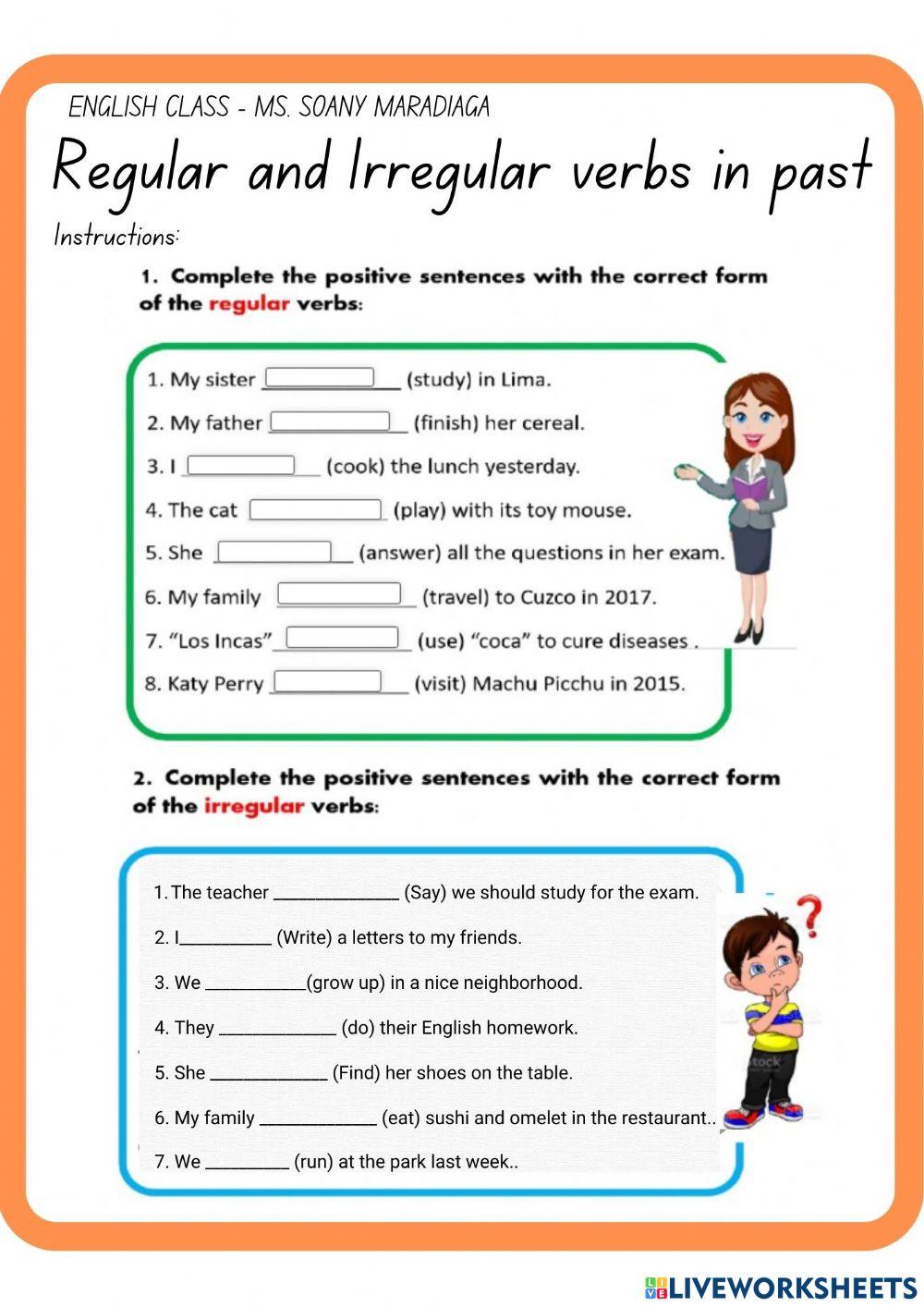 6-GRADE-REGULAR-IRREGULAR VERBS IN PAST-MS SOANY