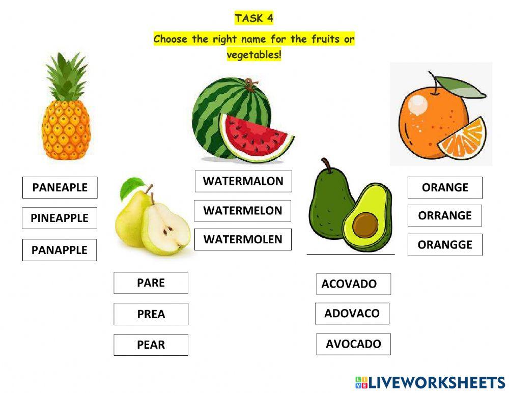 Vegetables and Fruits