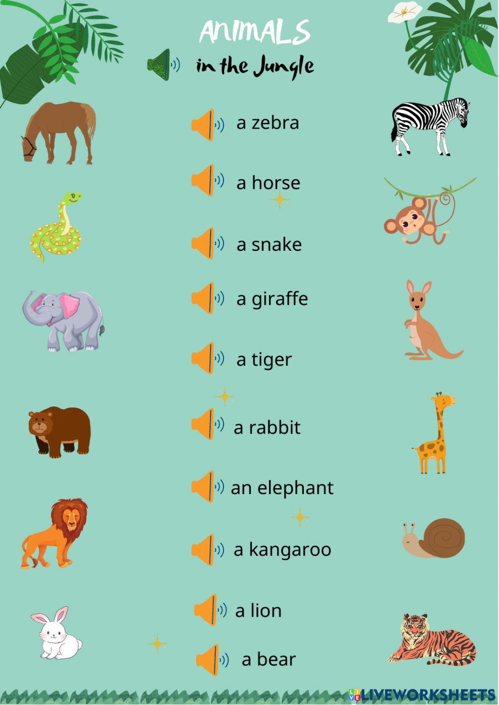 Animals online exercise for grade 1 Live Worksheets