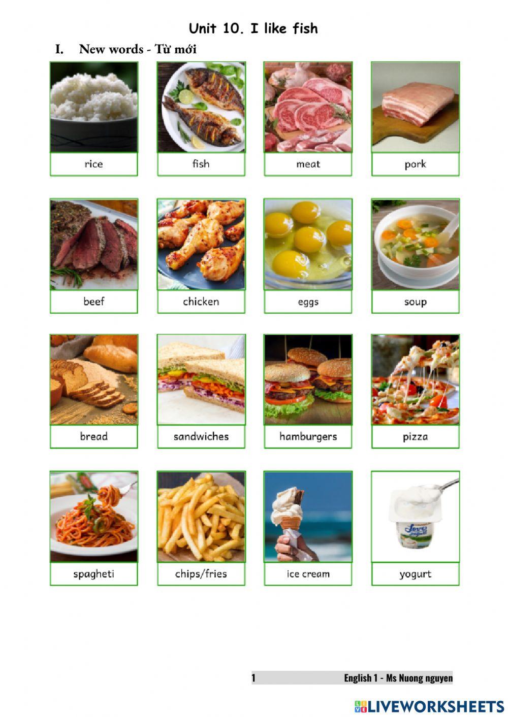 E1U10 I like fish -nuongnguyen