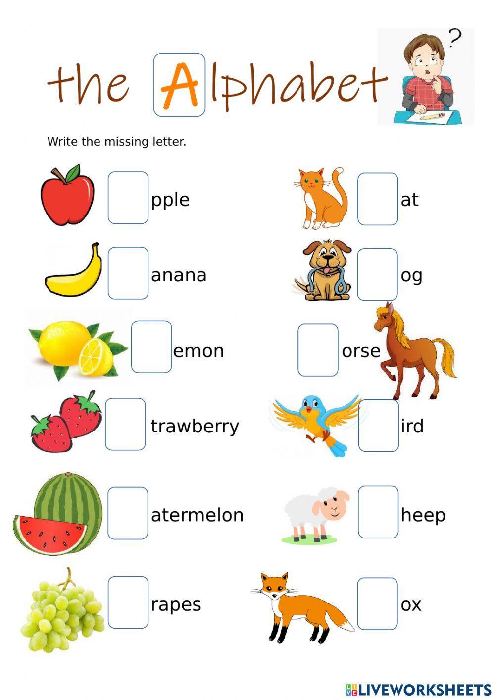 Missing letter Alphabet Missing letter Alphabet