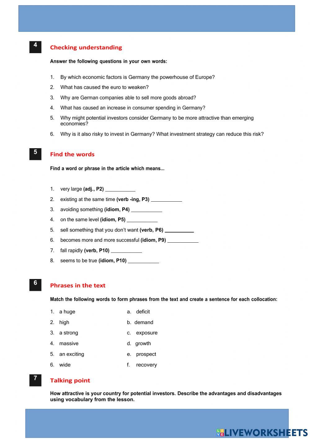 Business english economy - B2 - C1
