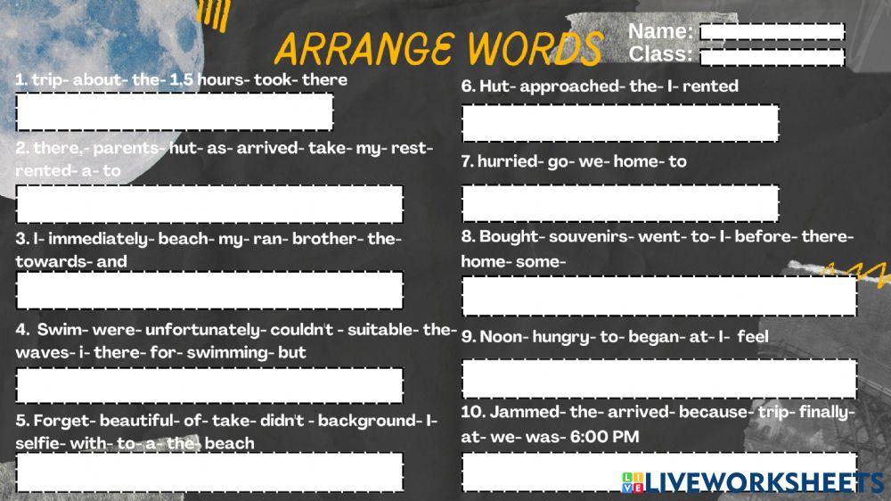 Arrange words (Marleen Mizuki 8G)