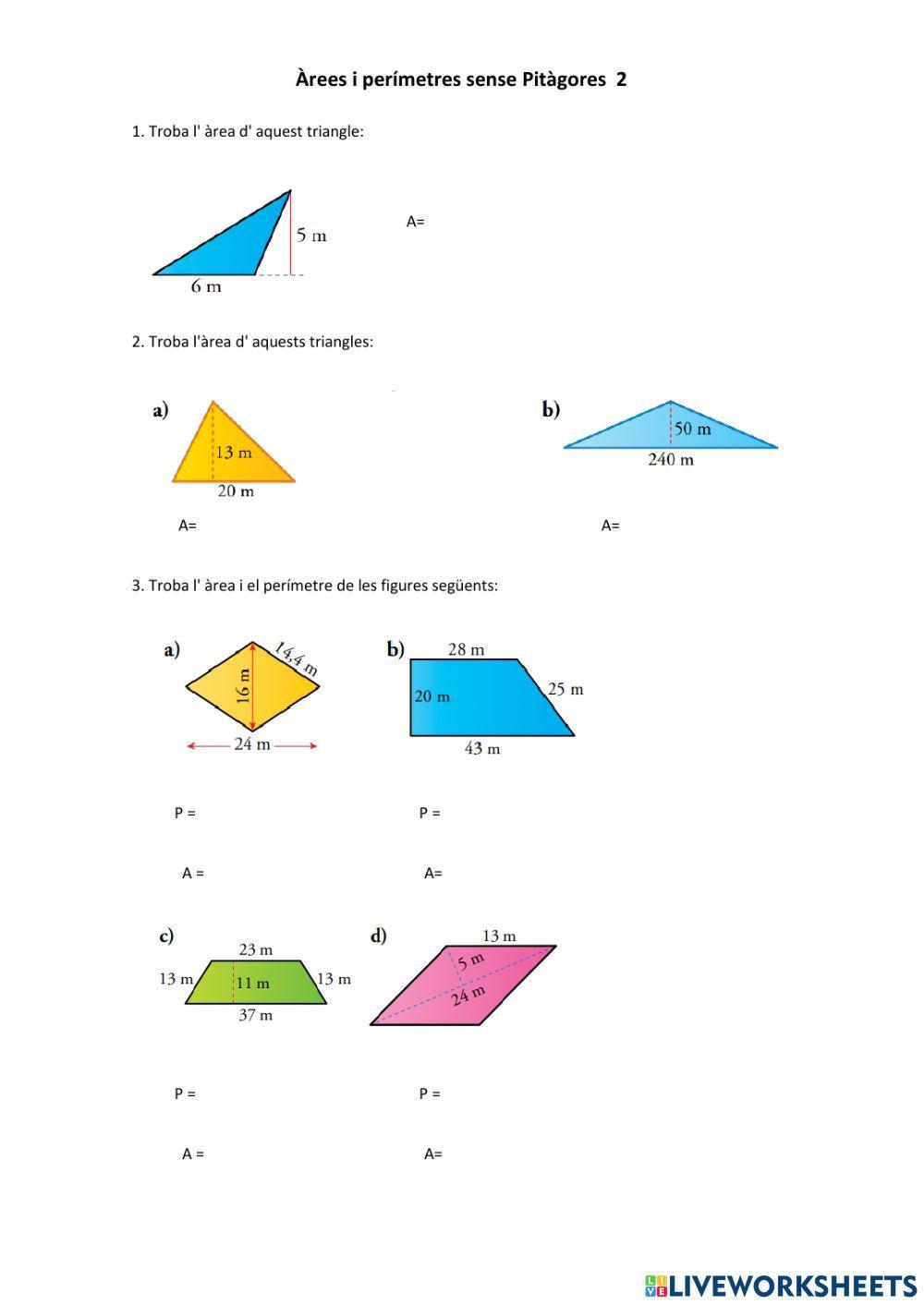 Àrees de figures planes sense Pitàgores 2