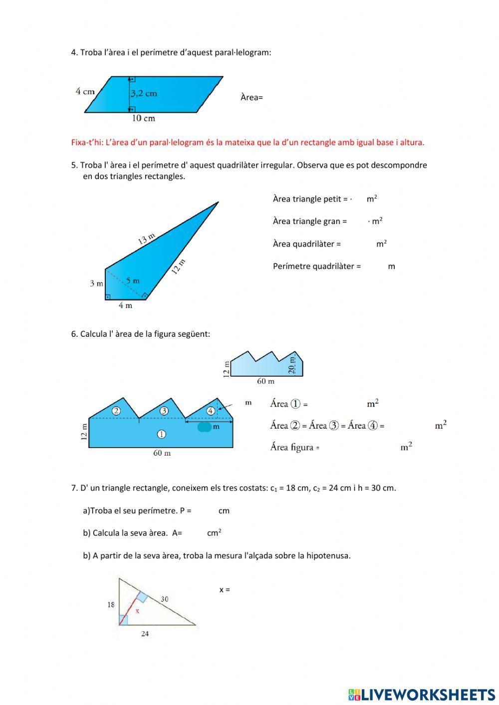 Àrees de figures planes sense Pitàgores 2
