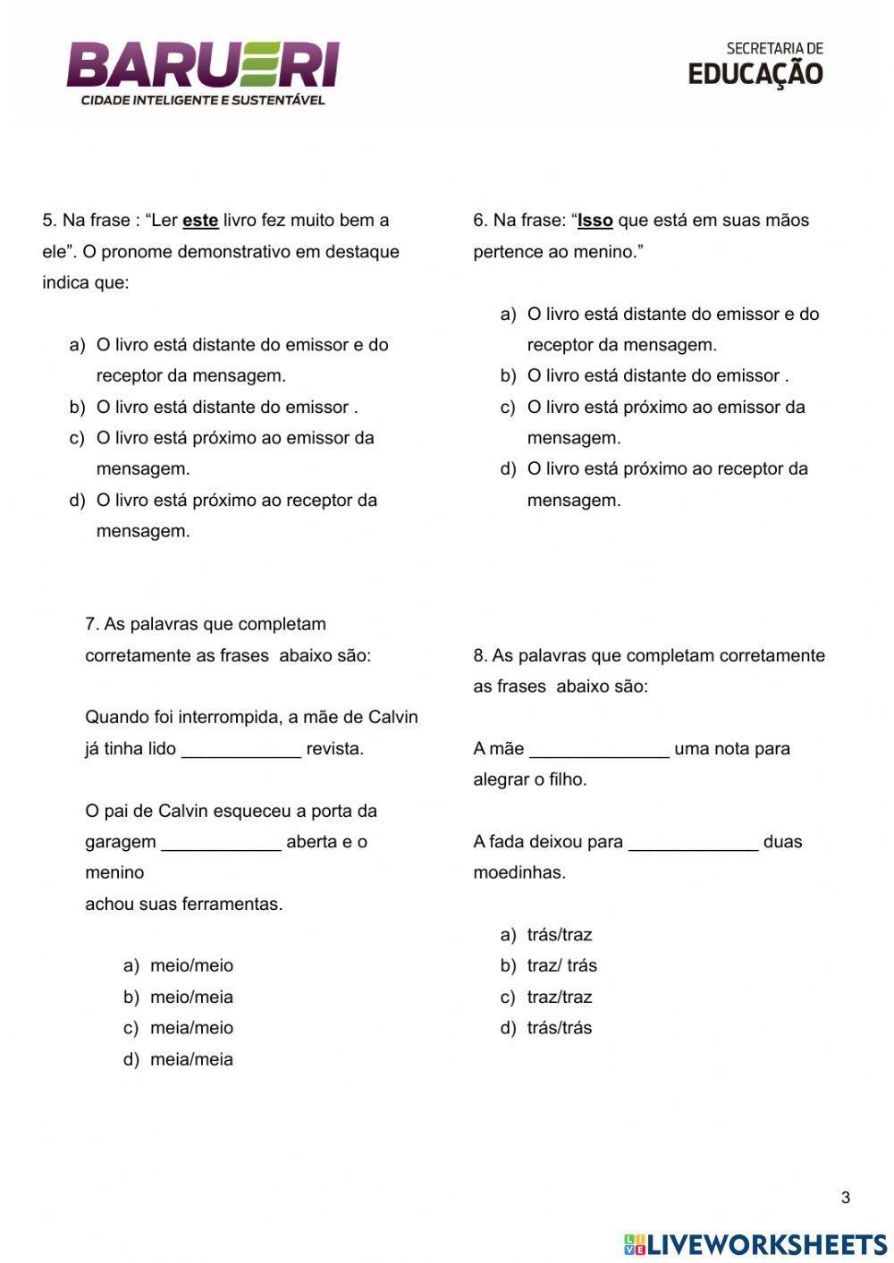 Avaliação 2º bimestre