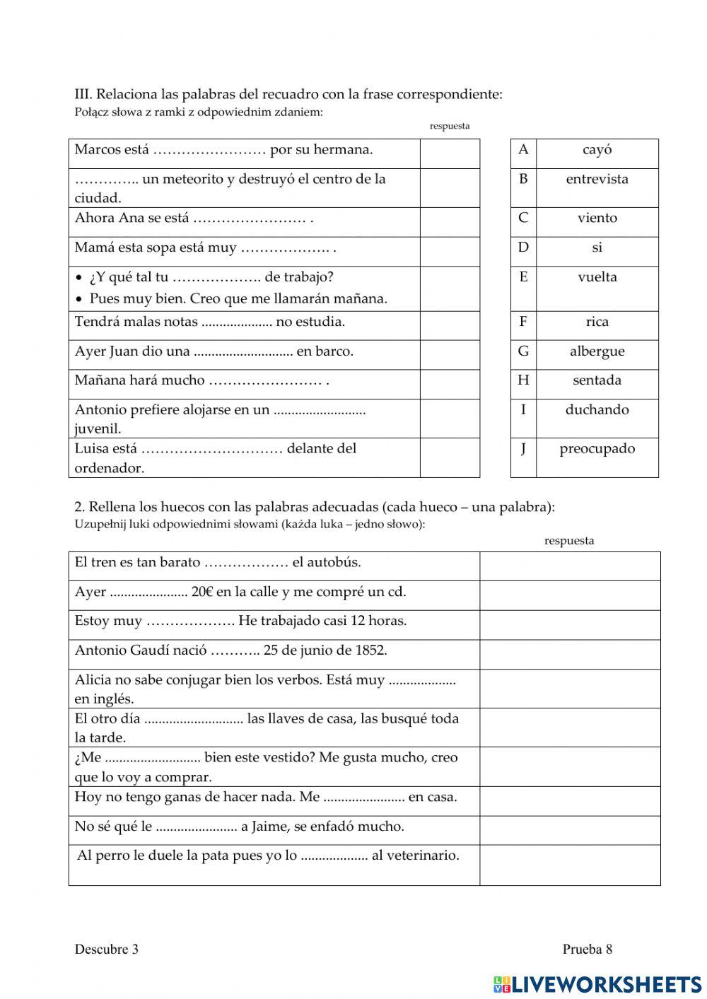 Descubre 3 Pret… | Free Interactive Worksheets | 2060215