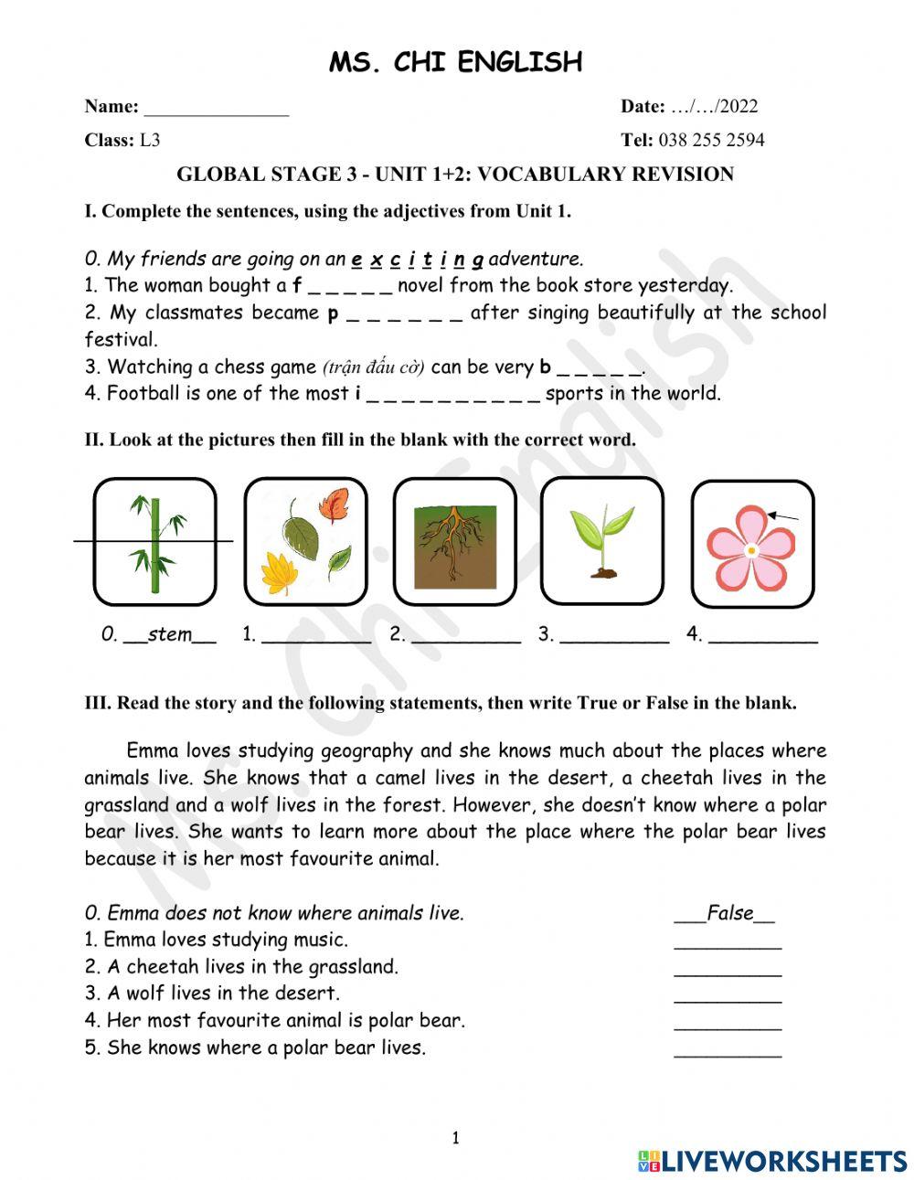 Foreign-Teacher-L3-U12-VOCAB-REVISION